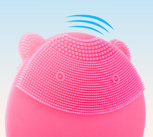 Electric Bear Silicone Facial Cleansing Brush Rechargeable Facial Washing Brush Cleaning Beauty Instrument Ultrasonic Pore Cleaner