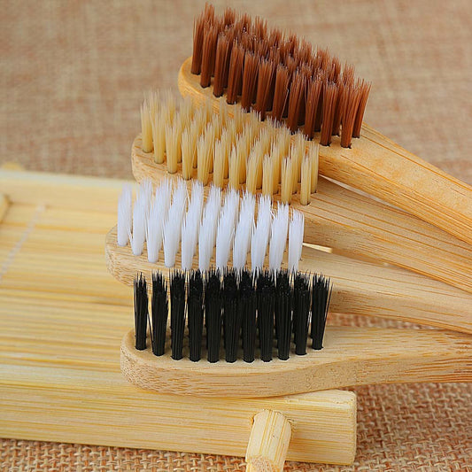 Personal Environmental Bamboo Charcoal Toothbrush For Oral Health Low Carbon Medium Soft Bristle Wood Handle Toothbrush