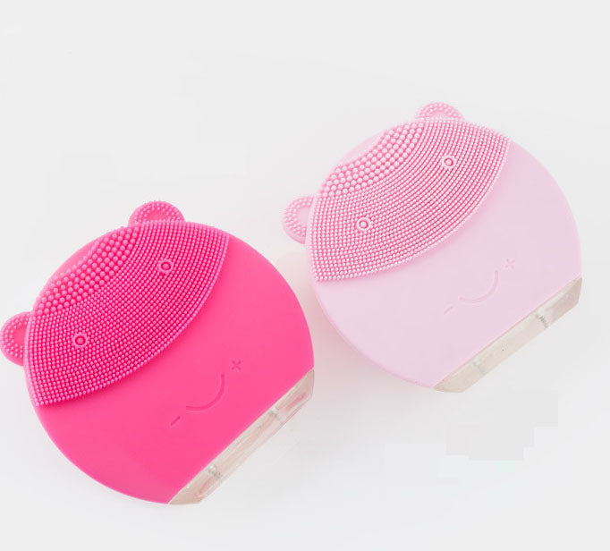 Electric Bear Silicone Facial Cleansing Brush Rechargeable Facial Washing Brush Cleaning Beauty Instrument Ultrasonic Pore Cleaner