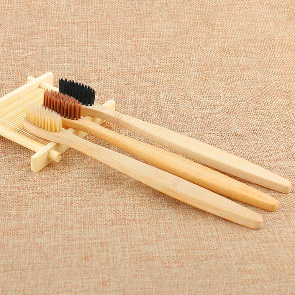 Personal Environmental Bamboo Charcoal Toothbrush For Oral Health Low Carbon Medium Soft Bristle Wood Handle Toothbrush