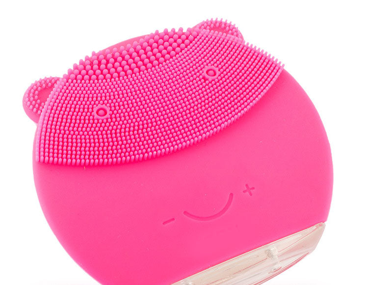 Electric Bear Silicone Facial Cleansing Brush Rechargeable Facial Washing Brush Cleaning Beauty Instrument Ultrasonic Pore Cleaner